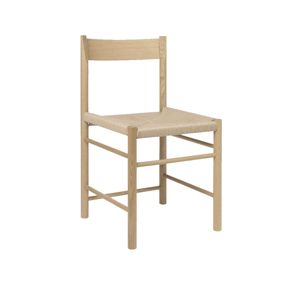 Brdr. Krüger F-Stol stol ek olja, naturflätad sits | Skandinavisk Design | Stolar | Beige