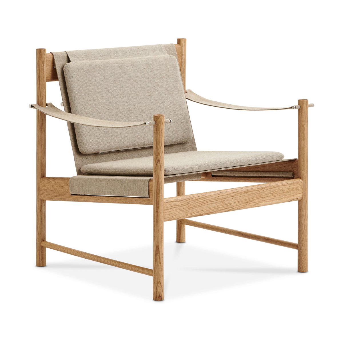 Brdr. Krüger HB loungestol Oljad ek-canvas natur | Skandinavisk Design | Fåtöljer & Fotpallar | Brun