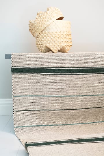Trapeze matta emerald (cremevit-grön) - 80x300 cm - Brita Sweden