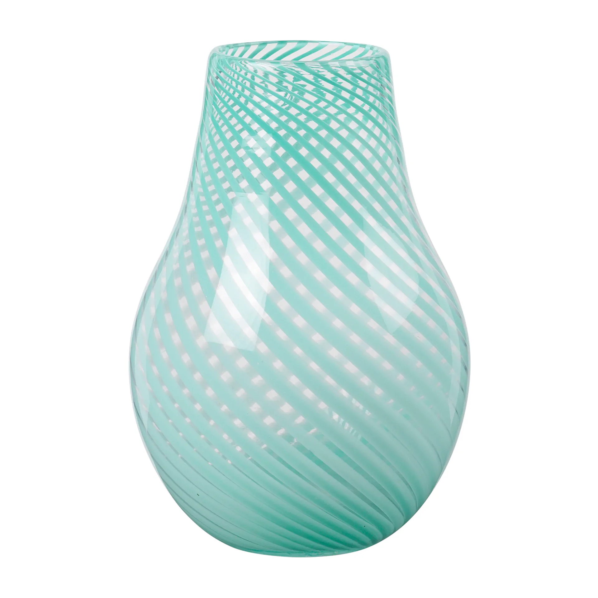 Ada Cross Stripe vas 22,5 cm, Light turquoise Broste Copenhagen