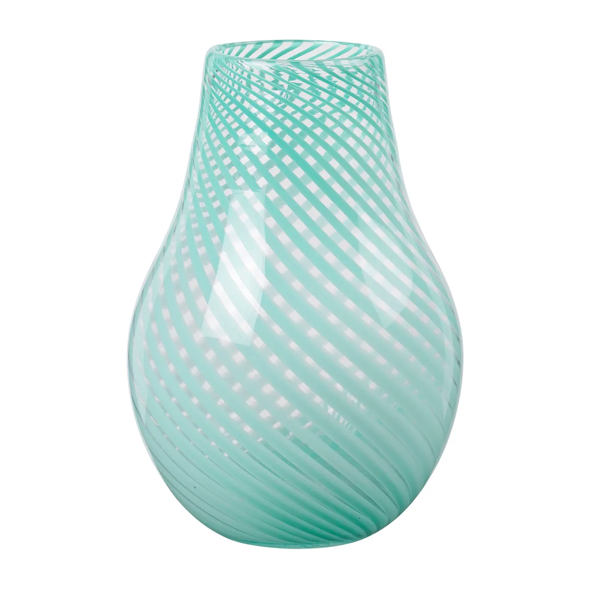 Broste Copenhagen Ada Cross Stripe vas 22,5 cm Light turquoise
