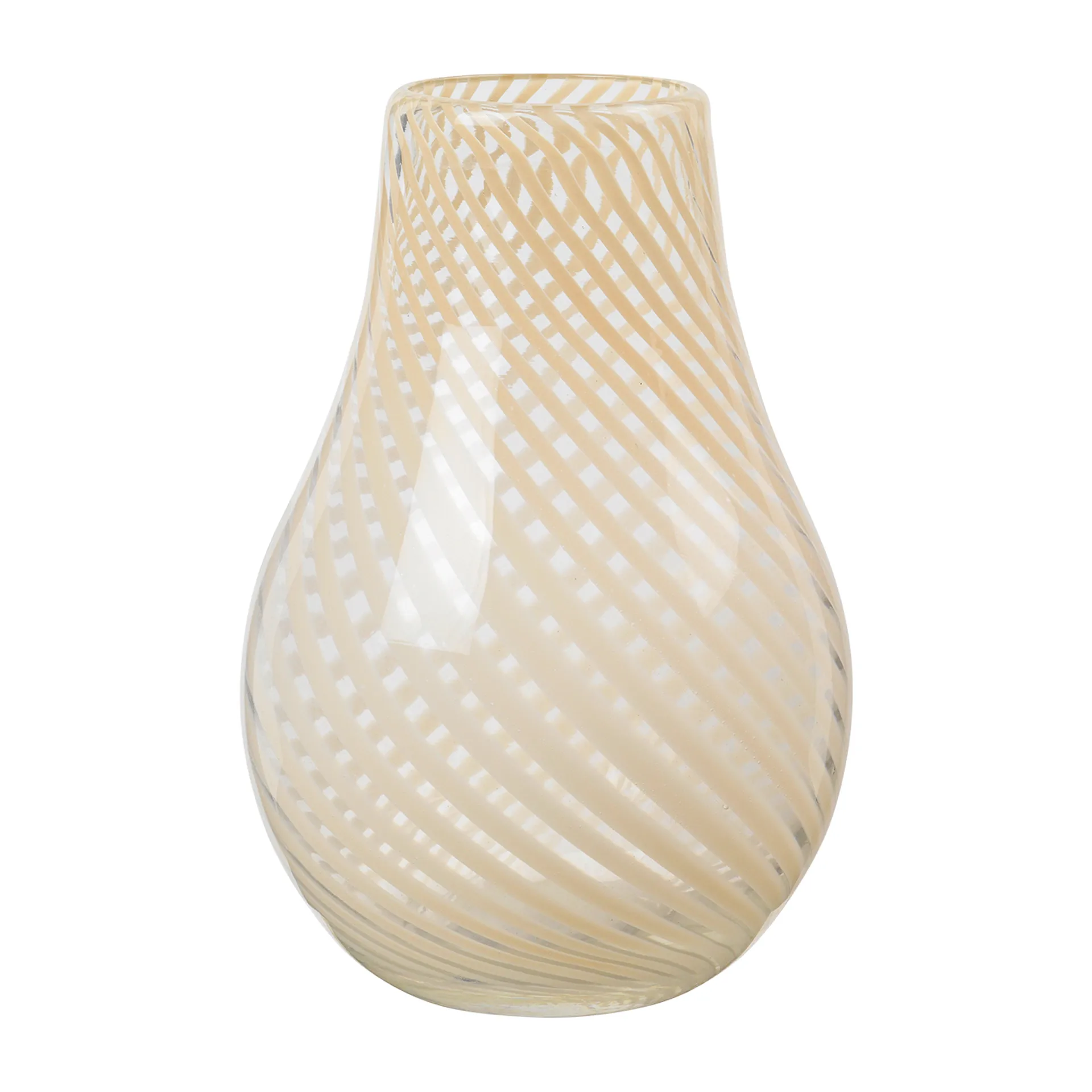 Ada Cross Stripe vas 22,5 cm, Light yellow Broste Copenhagen