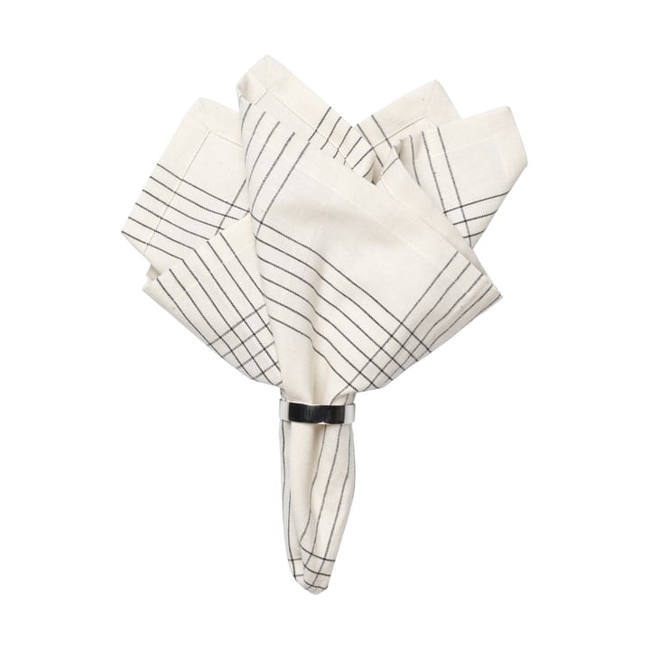 Alice tygservett 45x45 cm - Black-natural - Broste Copenhagen
