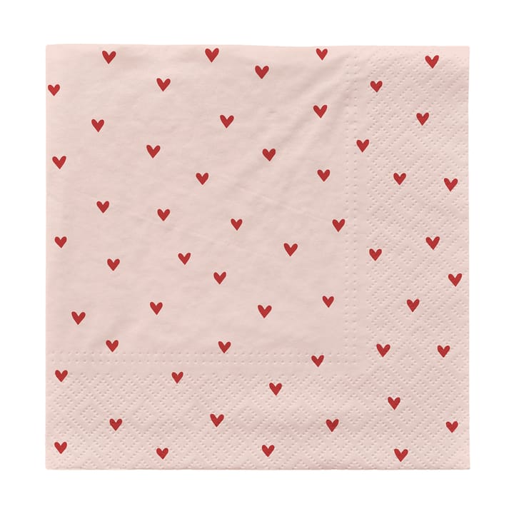 Amor pappersservetter 33x33 cm 20-pack - Soft pink-red - Broste Copenhagen