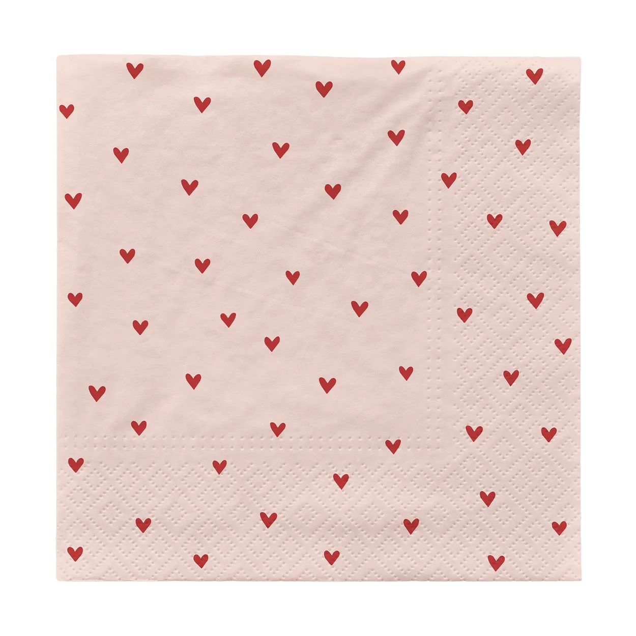 Broste Copenhagen Amor pappersservetter 33x33 cm 20-pack Soft pink-red