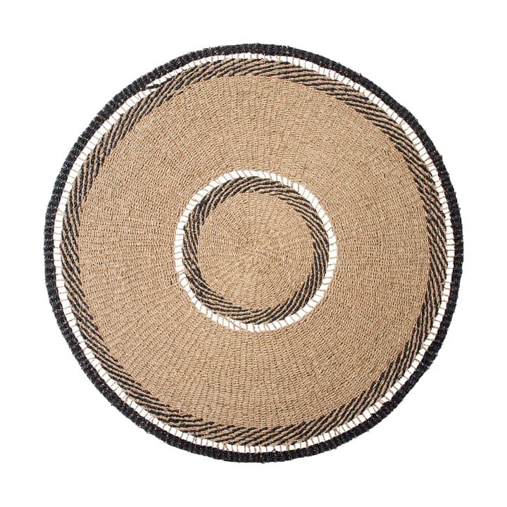 Anina matta sjögräs Ø120 cm - Natural-black - Broste Copenhagen
