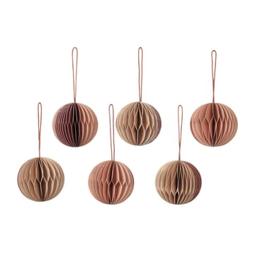Ball julkula honeycomb Ø5 cm 6 delar - Multi/pink - Broste Copenhagen