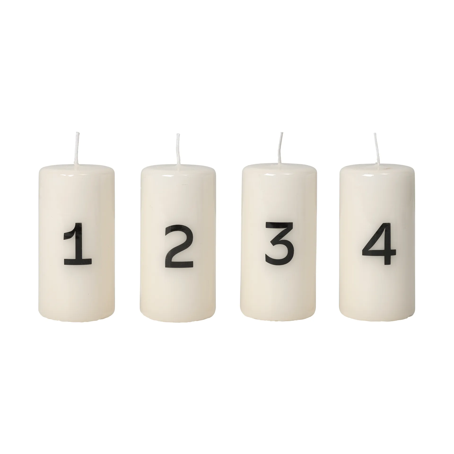 Broste adventsljus, White-Black, 4 delar Broste Copenhagen