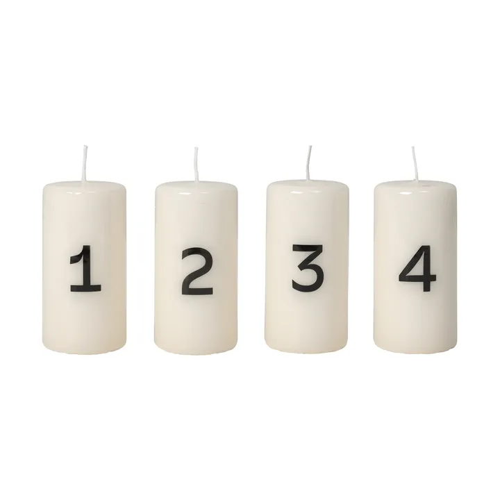 Broste adventsljus - White-Black, 4 delar - Broste Copenhagen