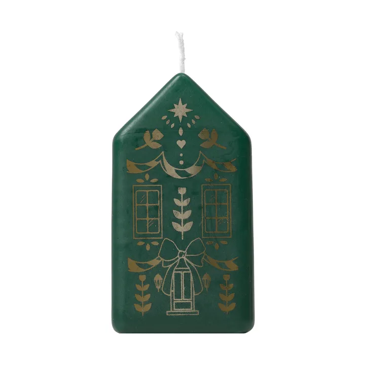 Casa blockljus - Dark Green-Gold - Broste Copenhagen