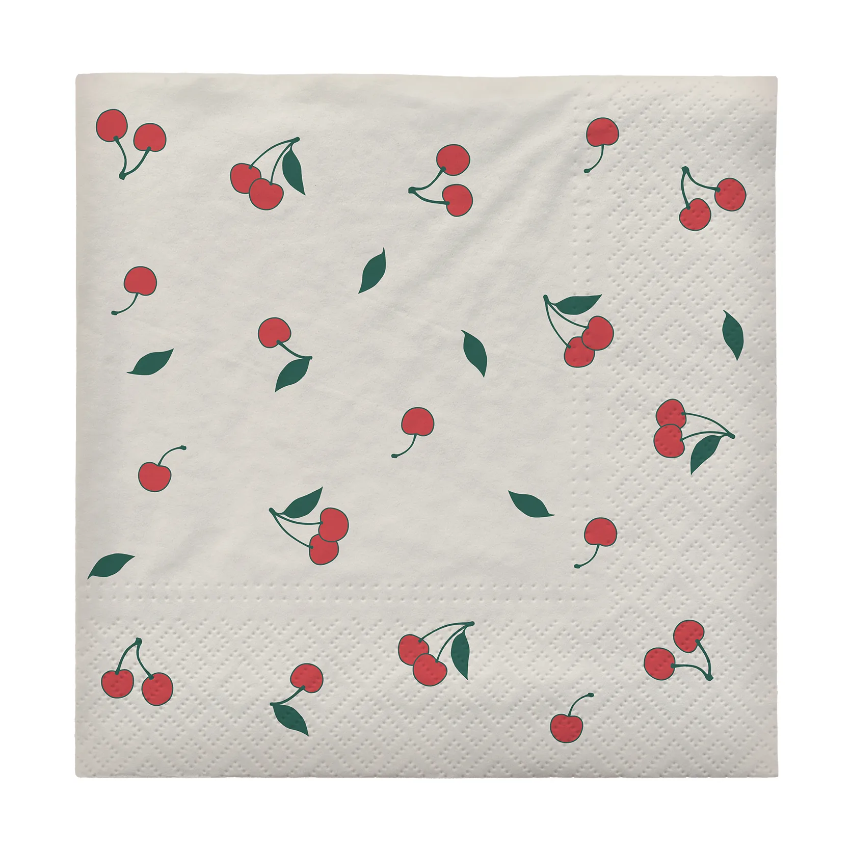 Cherry servetter 33x33 cm 20-pack, Off white-red Broste Copenhagen