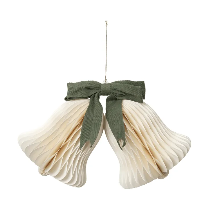 Chime bjällra julupphäng - Off White-Grape Leaf Green - Broste Copenhagen