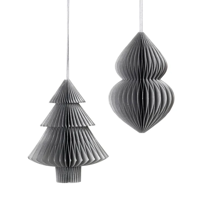 Christmas mix julgran-juldekoration 2 delar Silver - Broste Copenhagen