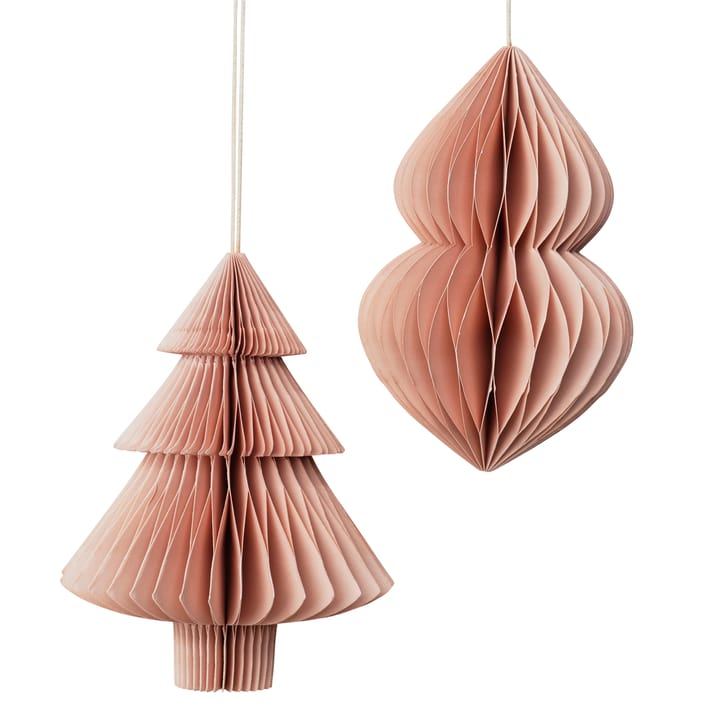 Christmas mix julgran-juldekoration 2-pack - Dusty pink - Broste Copenhagen