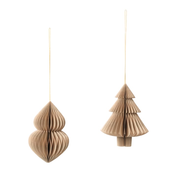 Christmas mix julgran-juldekoration 2-pack - Natural brown - Broste Copenhagen