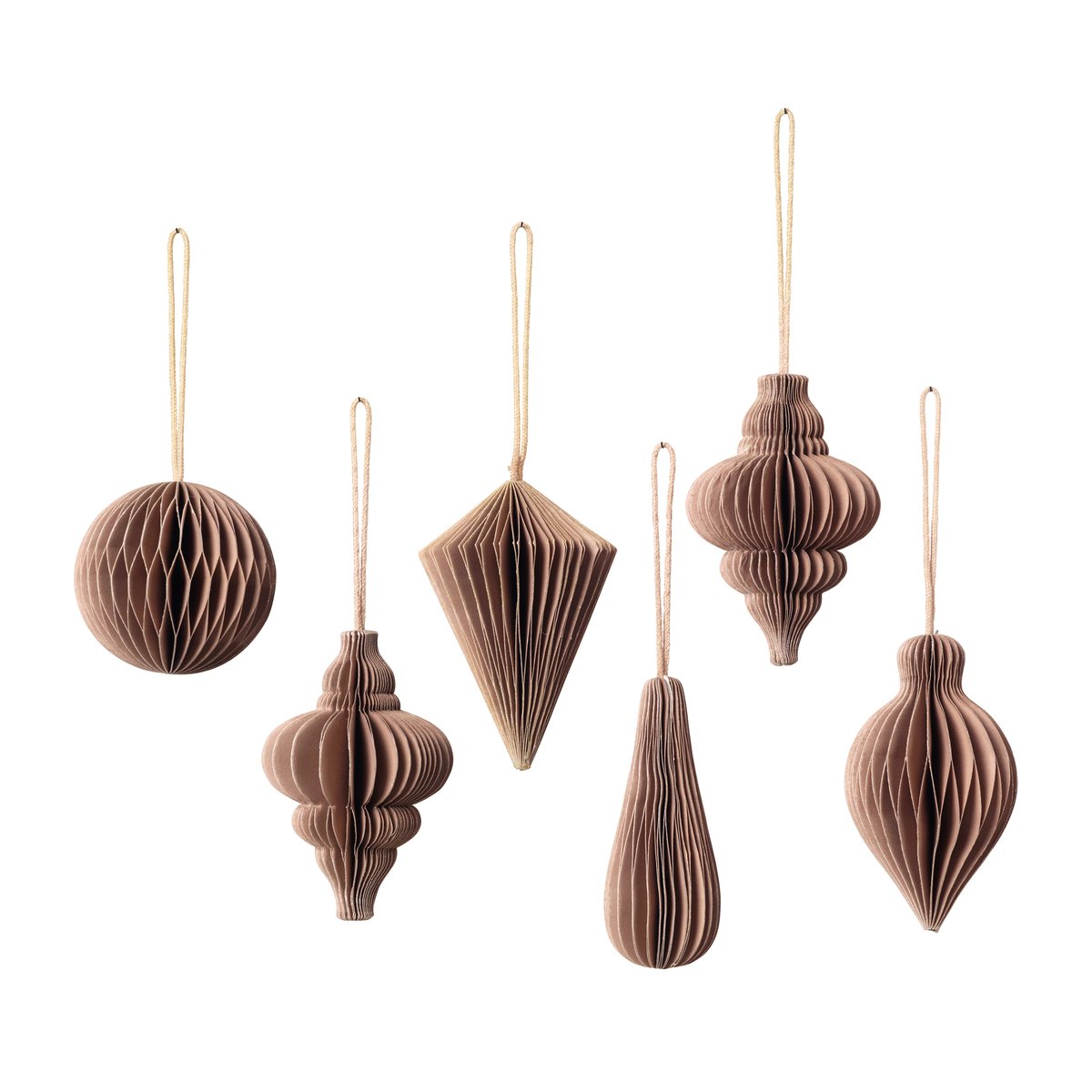 Broste Copenhagen Christmas mix julhänge 6-pack Indian tan