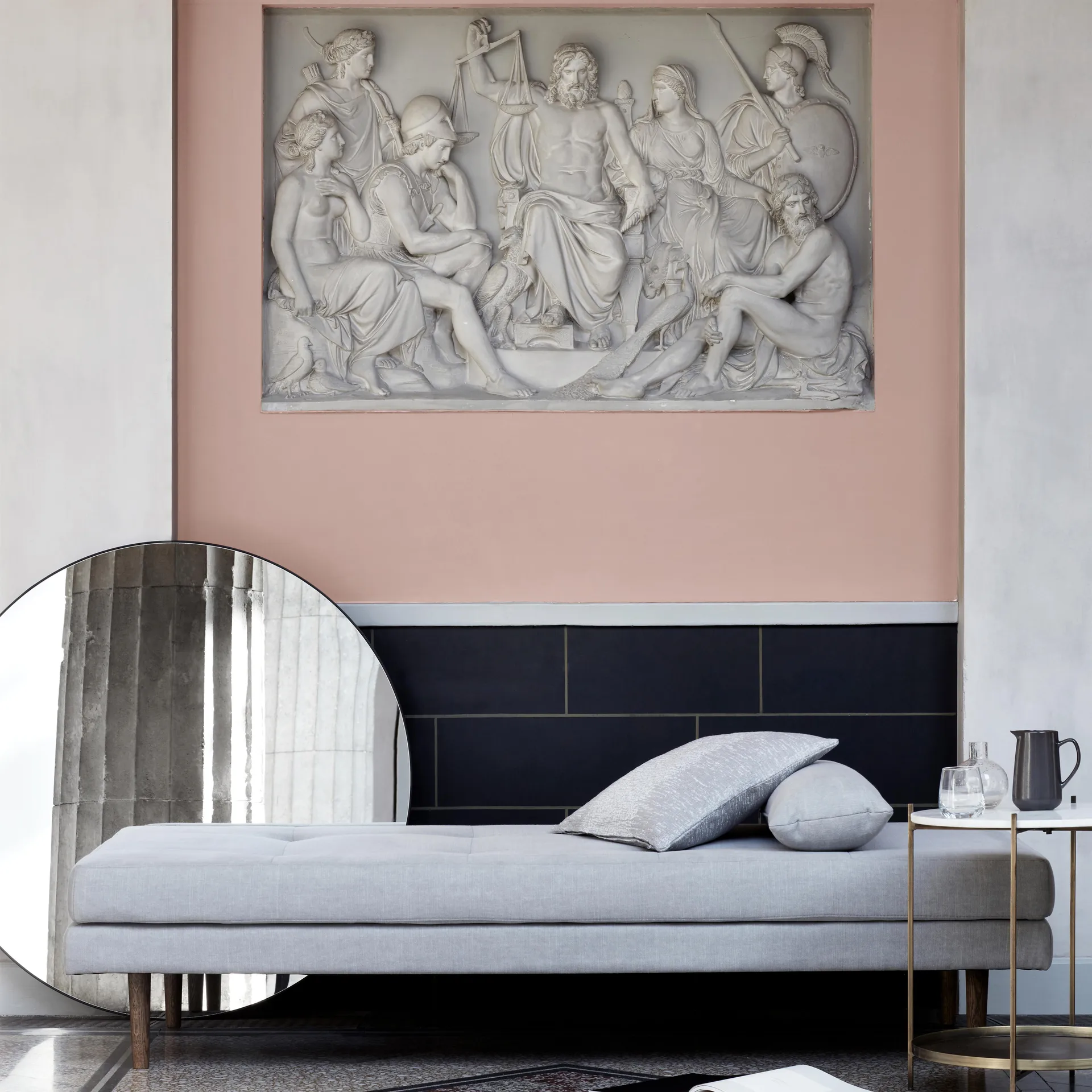 Complete spegel svart, Ø110 cm Broste Copenhagen