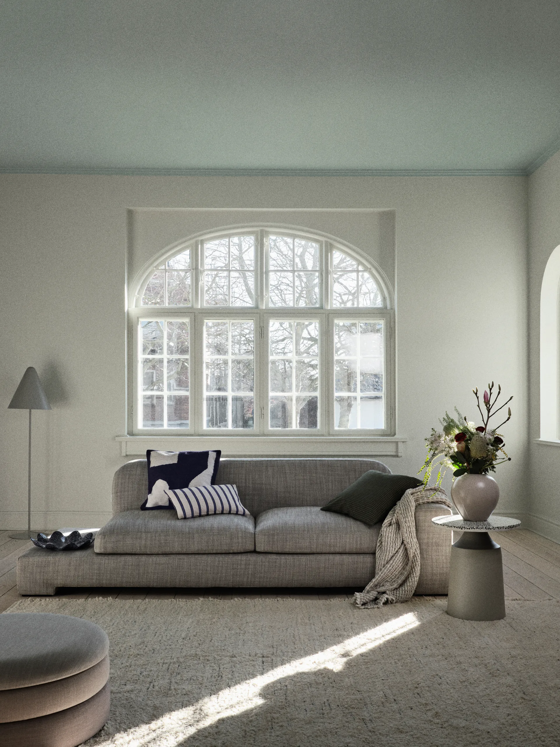 Dagmar kuddfodral 30x50 cm, Off white-intense blue Broste Copenhagen