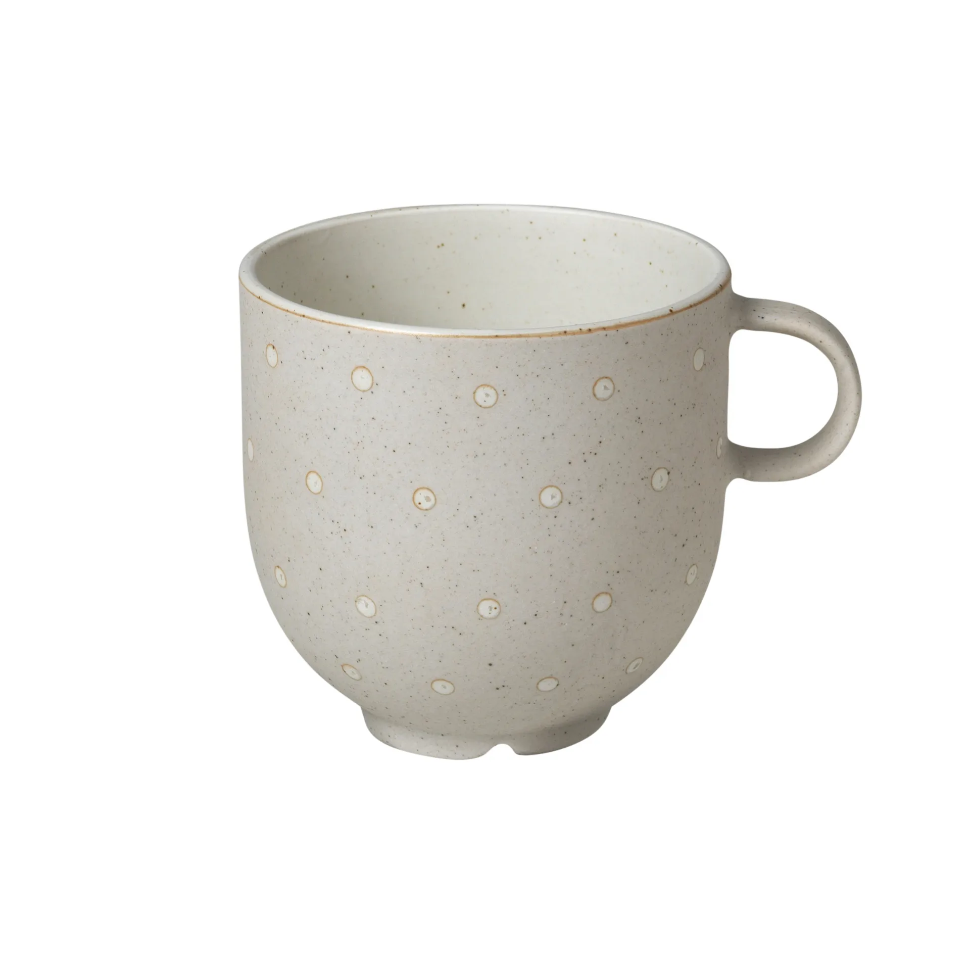 Eli mugg med handtag 20 cl, Matte soft light grey dots Broste Copenhagen