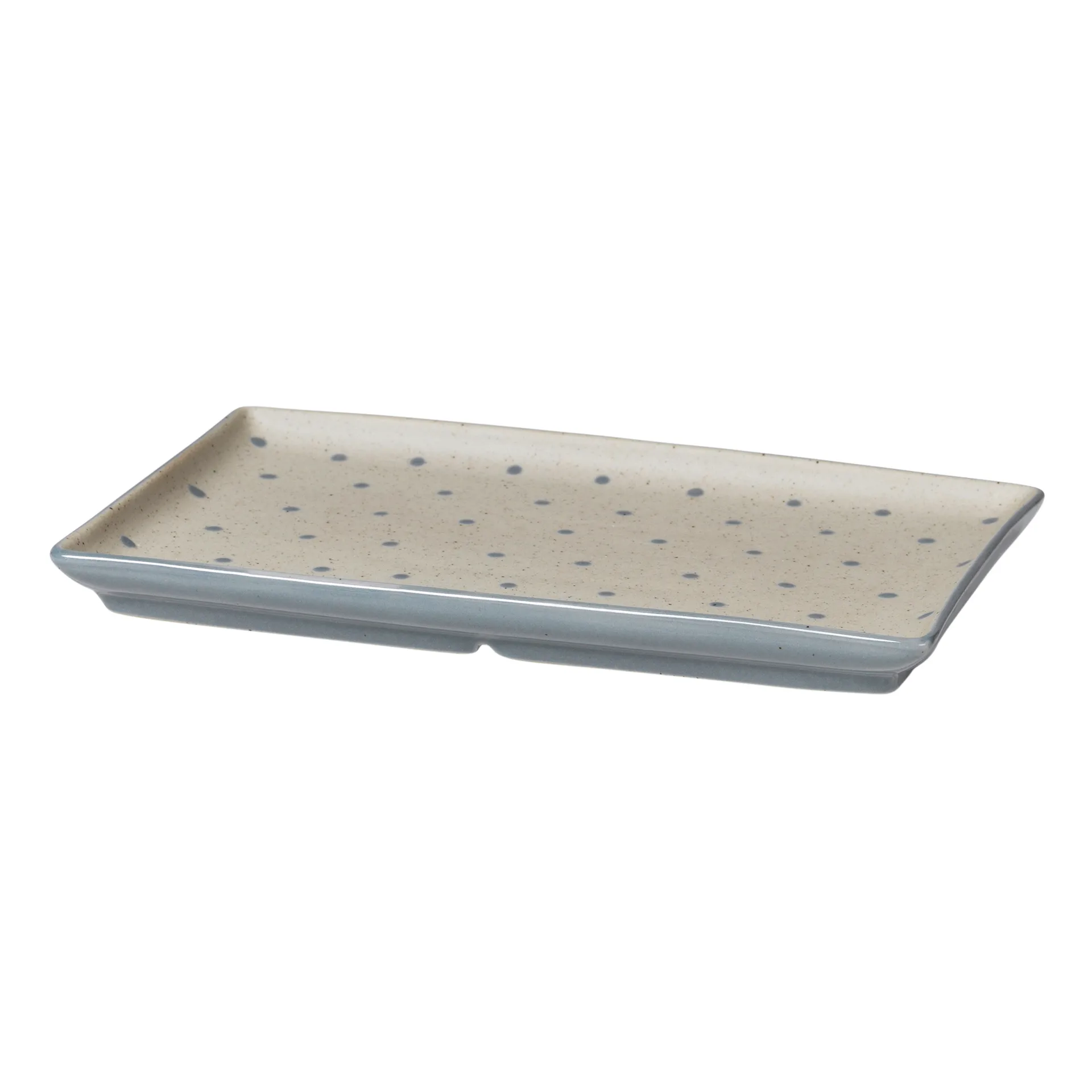 Eli tallrik 12x20 cm, Soft blue dots Broste Copenhagen