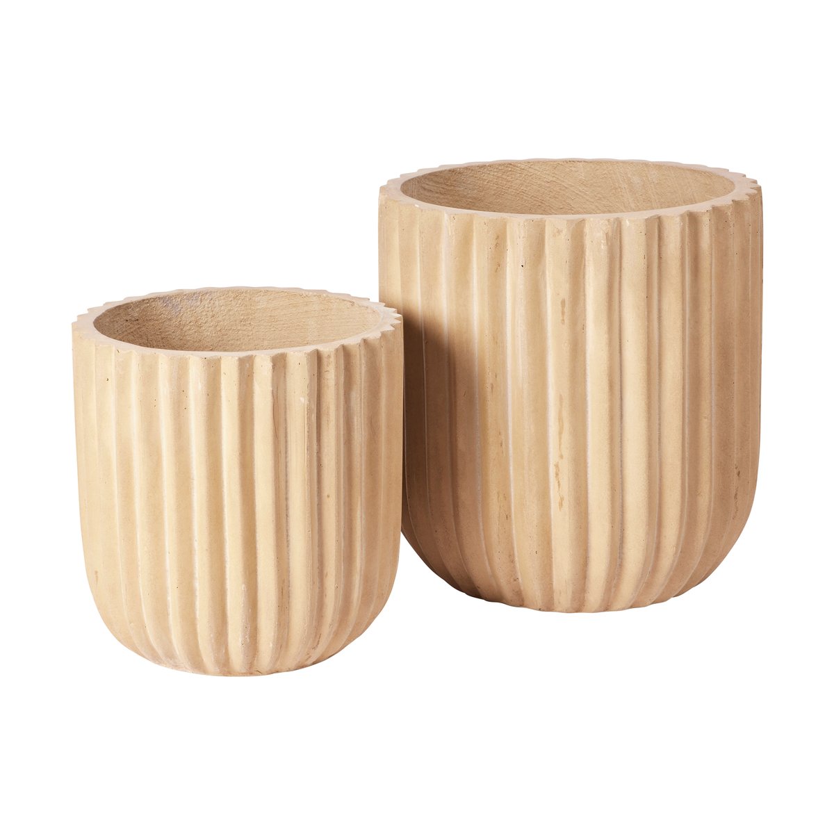 Broste Copenhagen Fiber kruka 2-pack Antique beige | Skandinavisk Design | Krukor | Beige