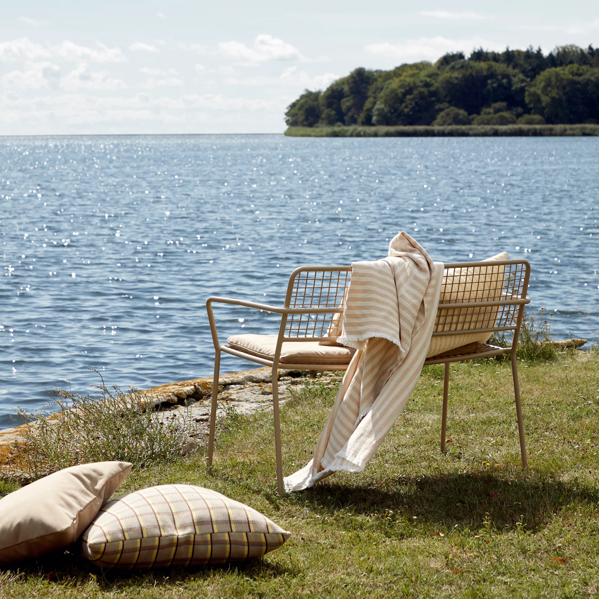 Frankie bomullspläd 130x180 cm, Golden brown Broste Copenhagen