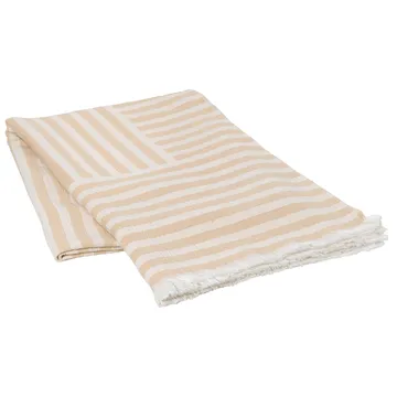Frankie bomullspläd 130x180 cm - Taos taupe beige - Broste Copenhagen