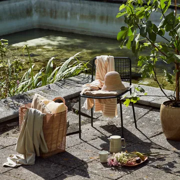 Frankie bomullspläd 130x180 cm - Taos taupe beige - Broste Copenhagen