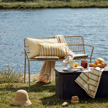 Frankie bomullspläd 130x180 cm - Taos taupe beige - Broste Copenhagen