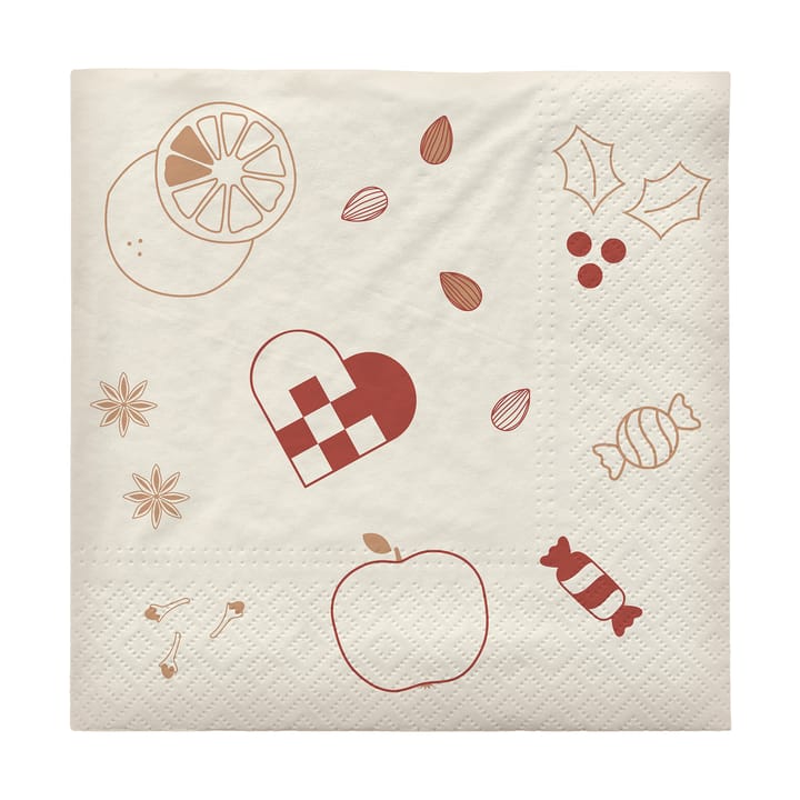 Fryd pappersservett 33x33 cm 20-pack - Pompeian Red - Broste Copenhagen