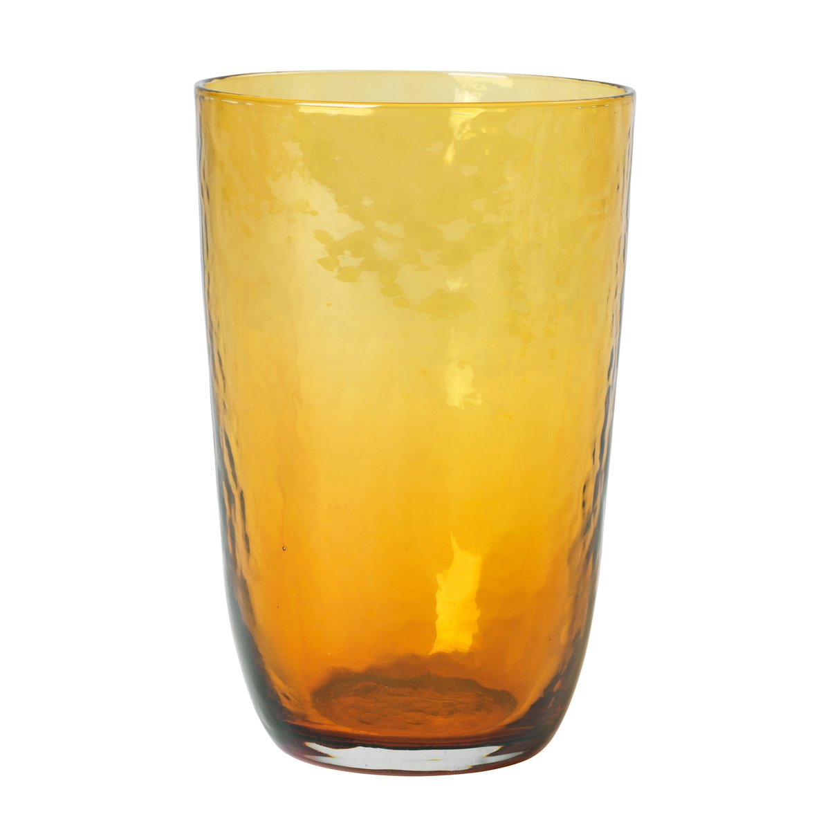 Broste Copenhagen Hammered dryckesglas 50 cl Amber | Skandinavisk Design | Dricksglas | Orange