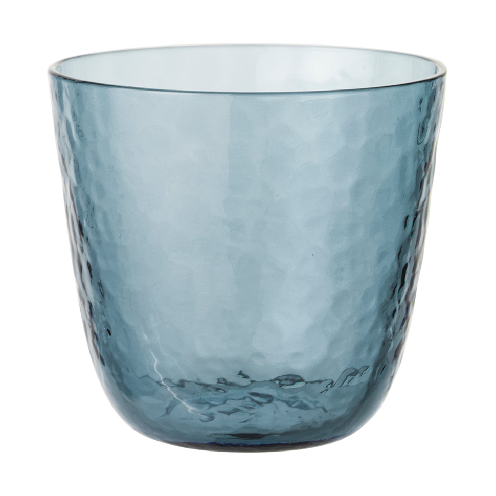 Broste Copenhagen Hammered tumbler 15 cl Blå | Skandinavisk Design | Dricksglas | Blå