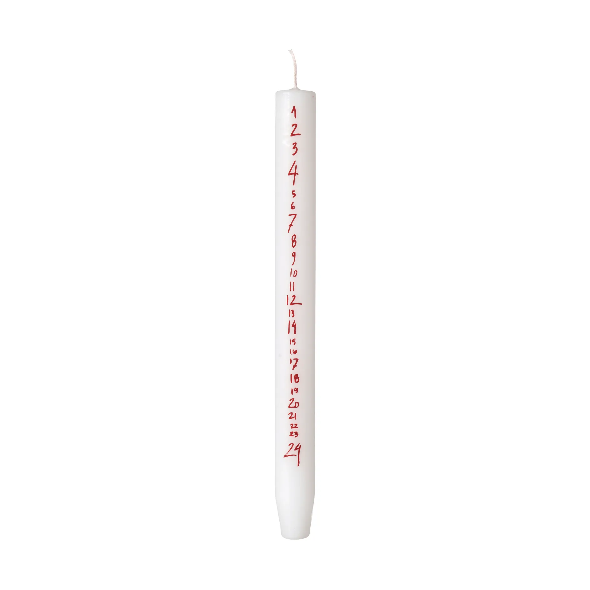 Handwritten kalenderljus, Pure White-Red Broste Copenhagen