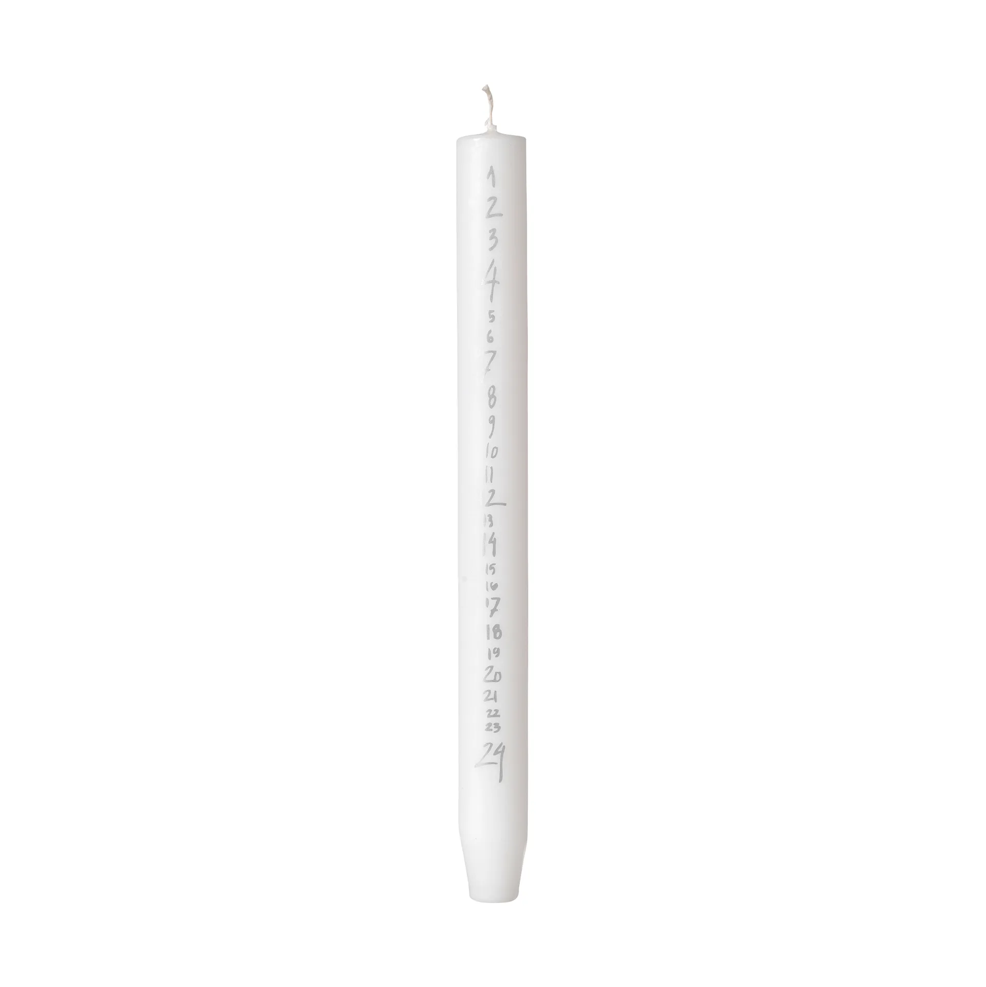 Handwritten kalenderljus, Pure White-Silver Broste Copenhagen