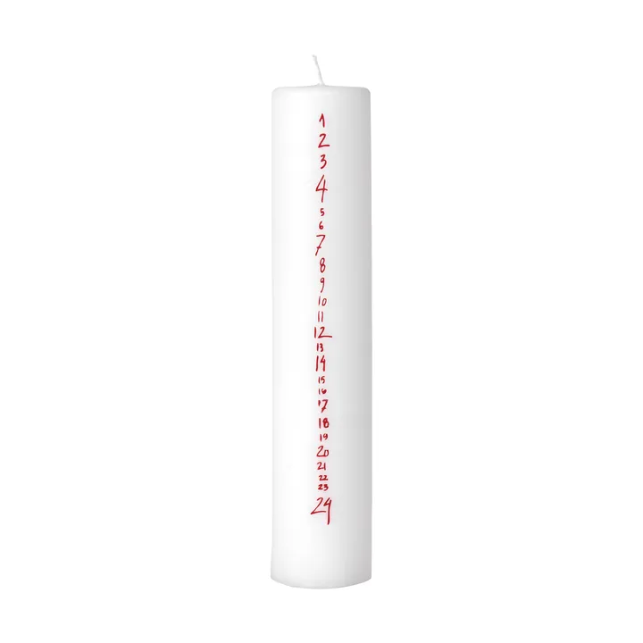 Handwritten kalenderljus - White-Red - Broste Copenhagen
