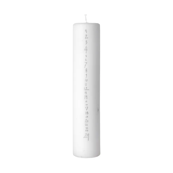 Handwritten kalenderljus - White-Silver - Broste Copenhagen