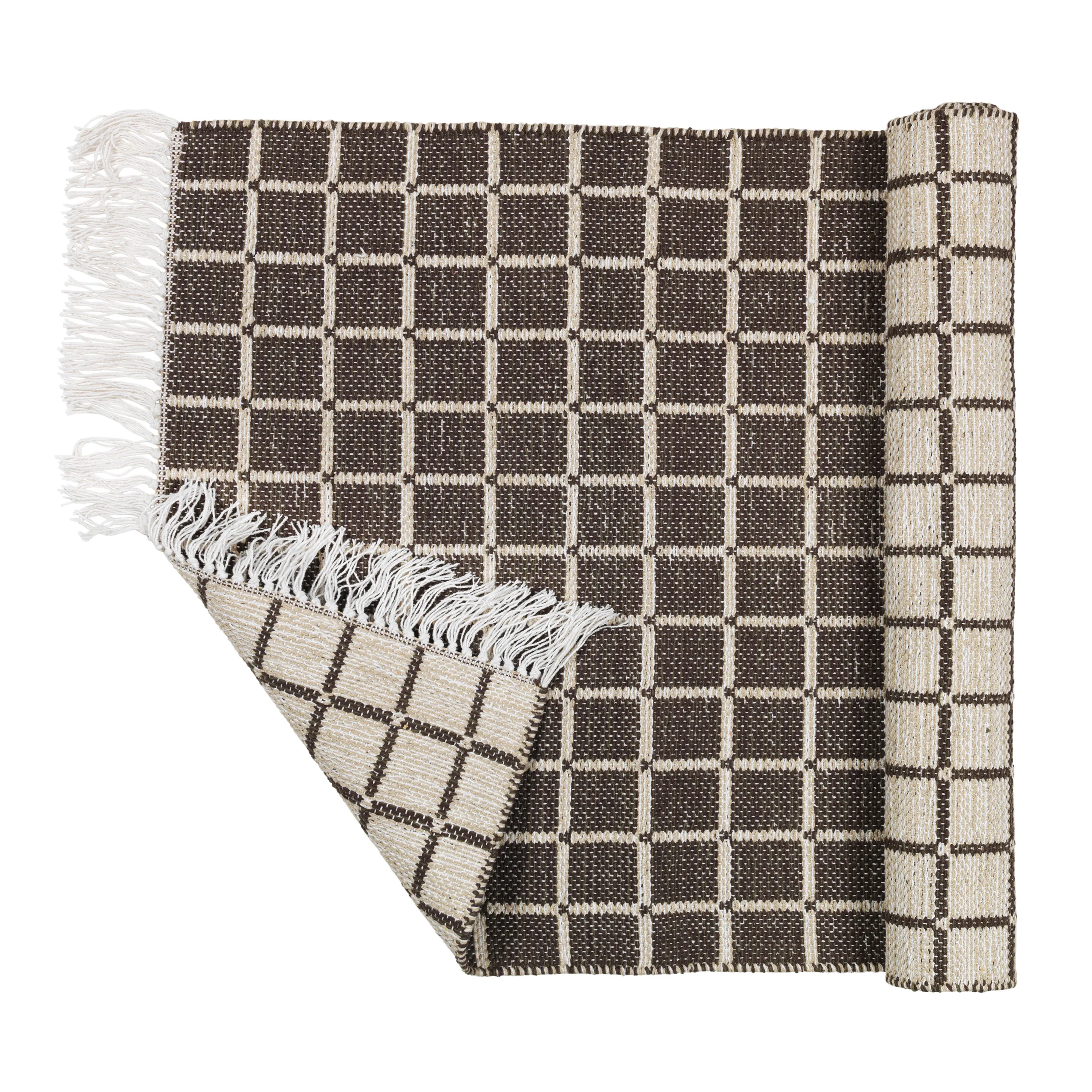 Henny bomullsmatta 140x200 cm, Light grey-aubergine