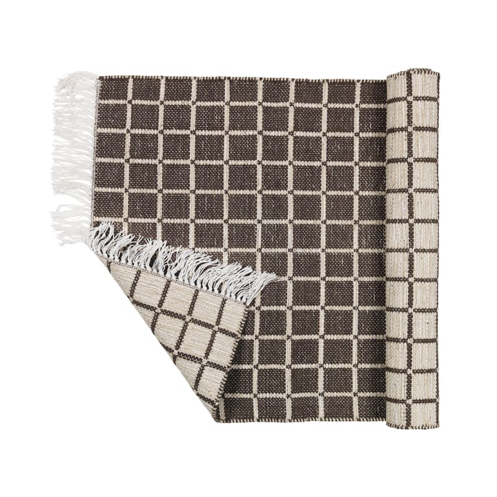 Henny bomullsmatta 70x140 cm, Light grey-aubergine Broste Copenhagen