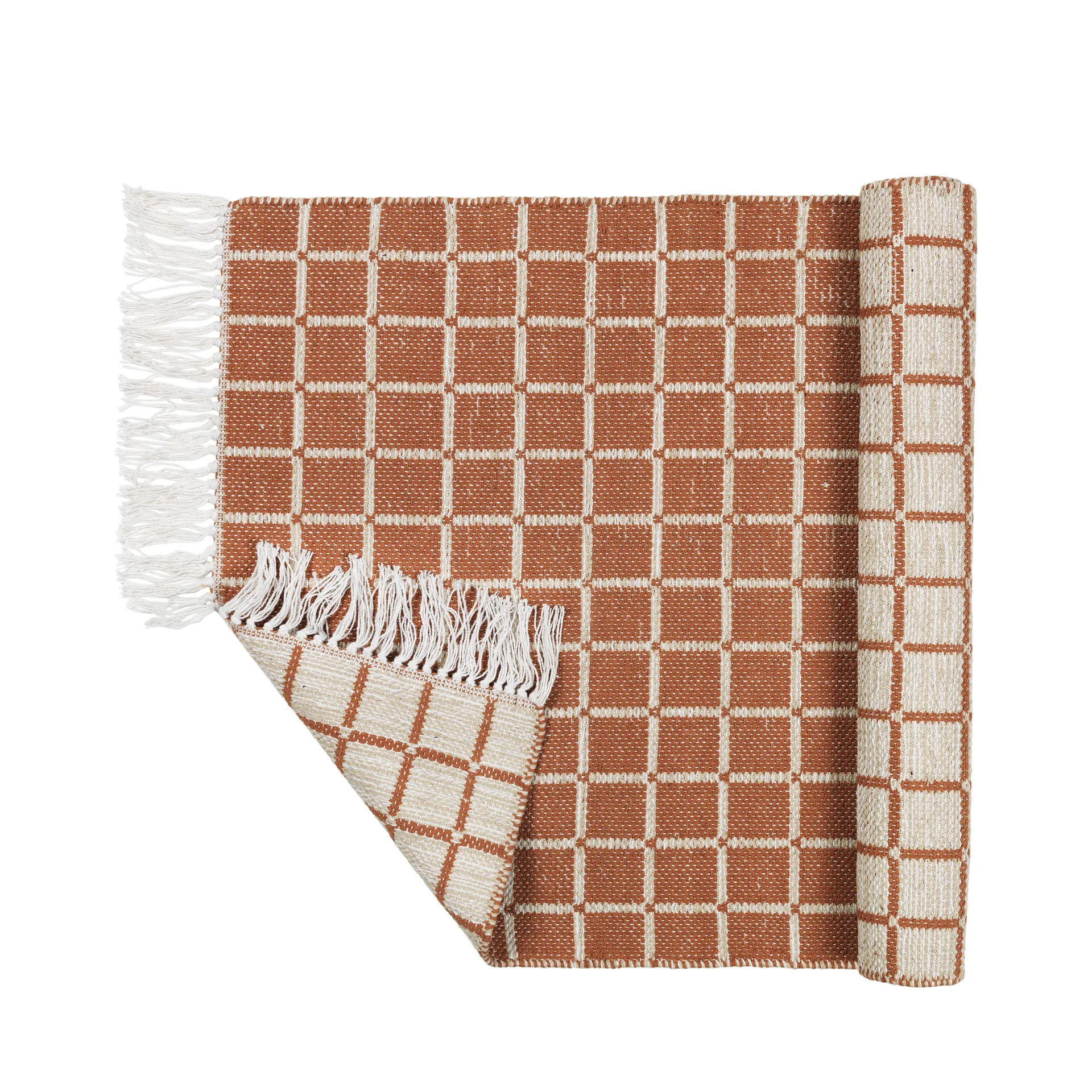 Henny bomullsmatta 70x140 cm, Light grey-rustic brown Broste Copenhagen