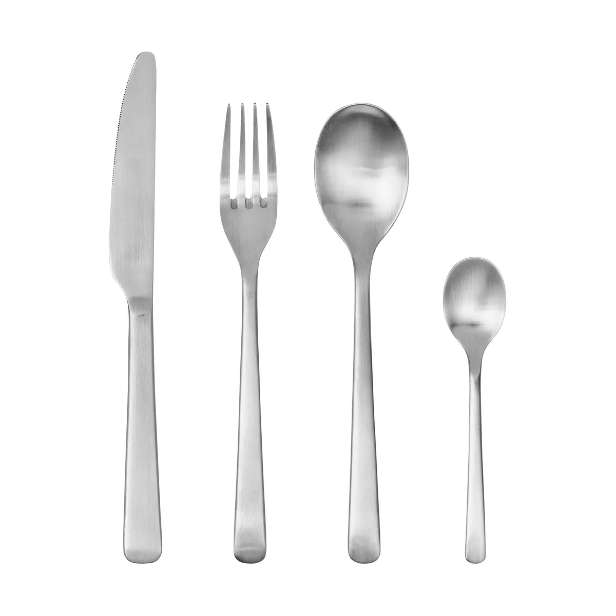 Broste Copenhagen Hune bestickset brushed satin 4 delar Rostfritt stål