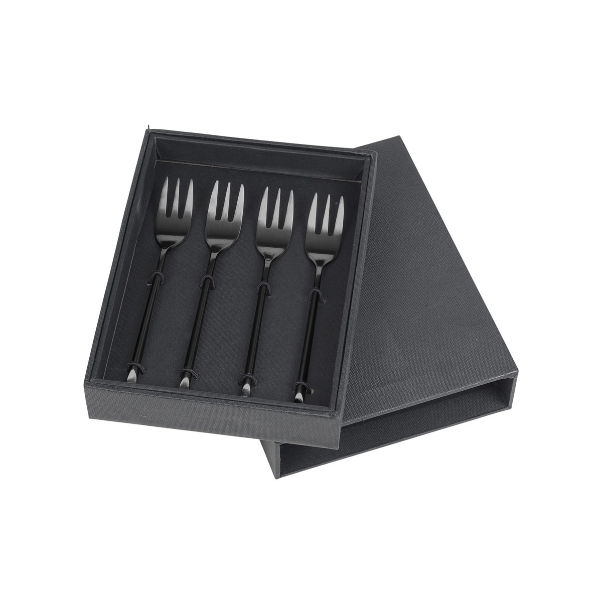 Broste Copenhagen Hune tårtgaffel 4-pack titanium mat black