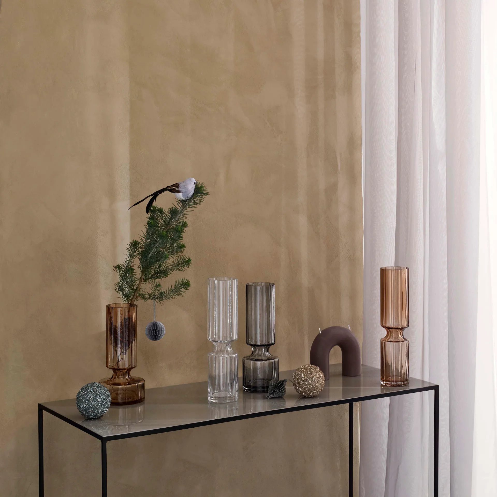 Hyacint glasvas 28,3 cm, Smoked pearl Broste Copenhagen