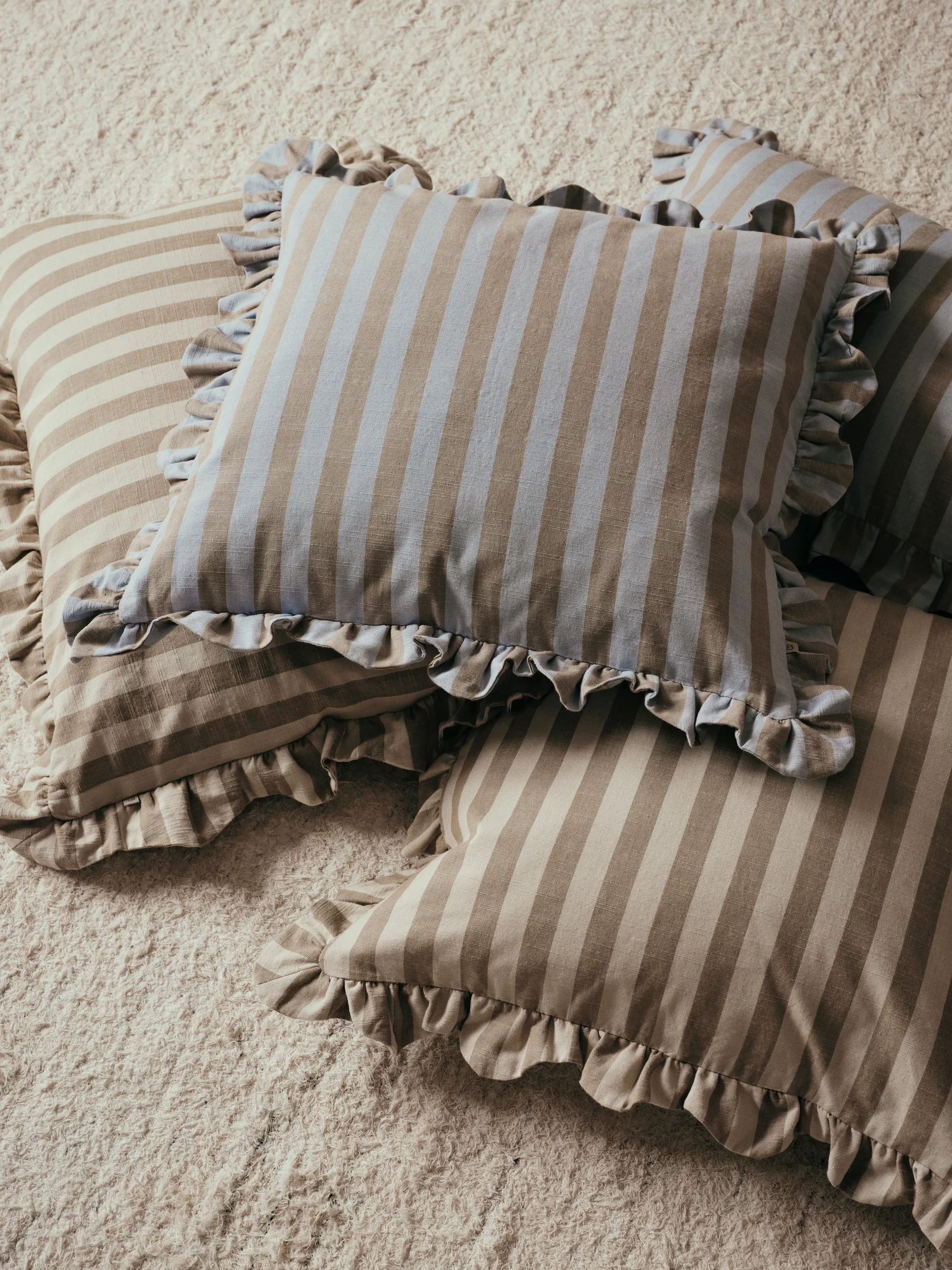 Ina kuddfodral, Brown kelp-castle beige, 40x60 cm Broste Copenhagen