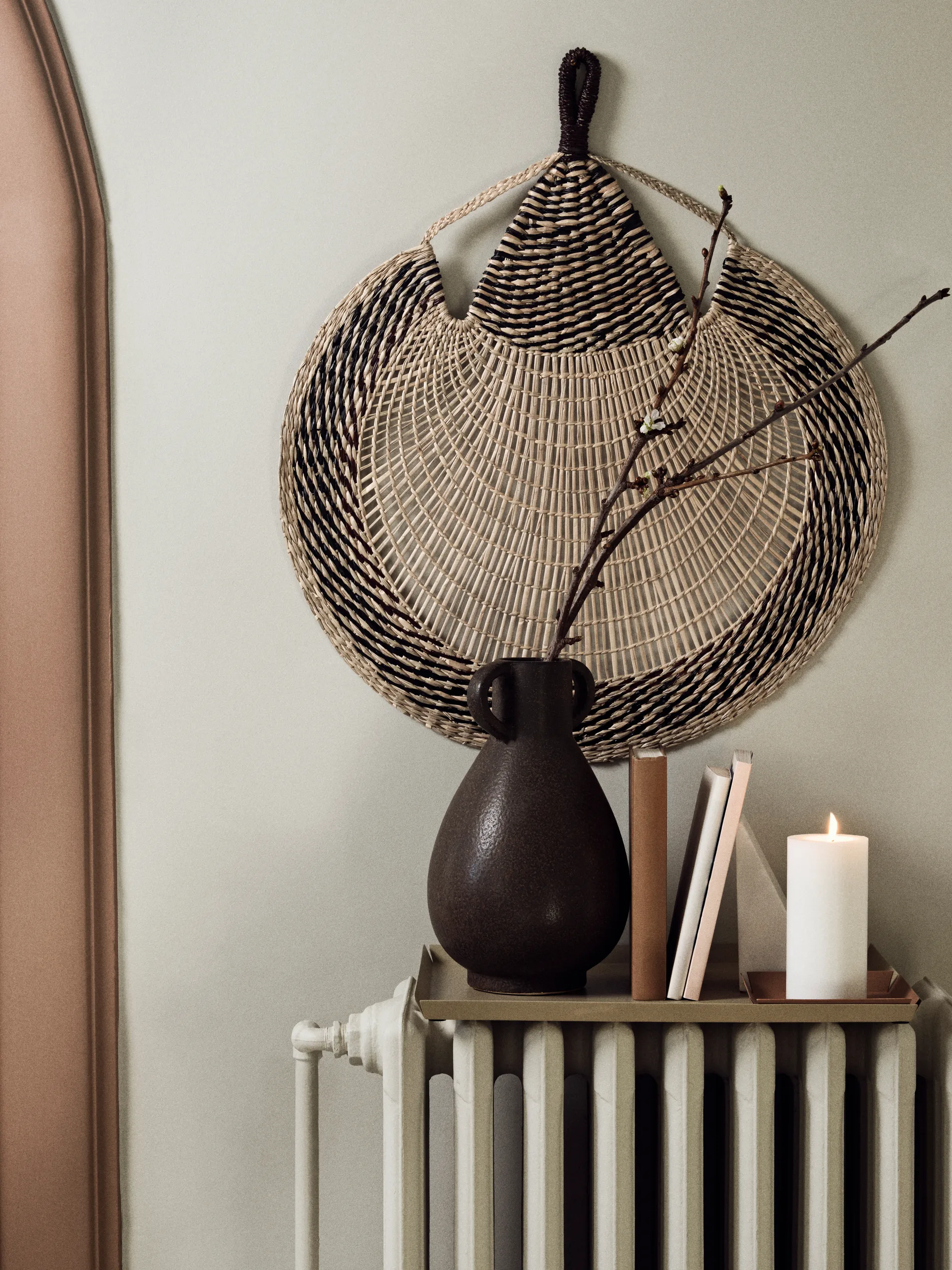 Jarl bokstöd 2-pack, White marble Broste Copenhagen