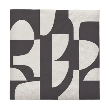Lara servett 33x33 cm 20-pack - Black-off white - Broste Copenhagen