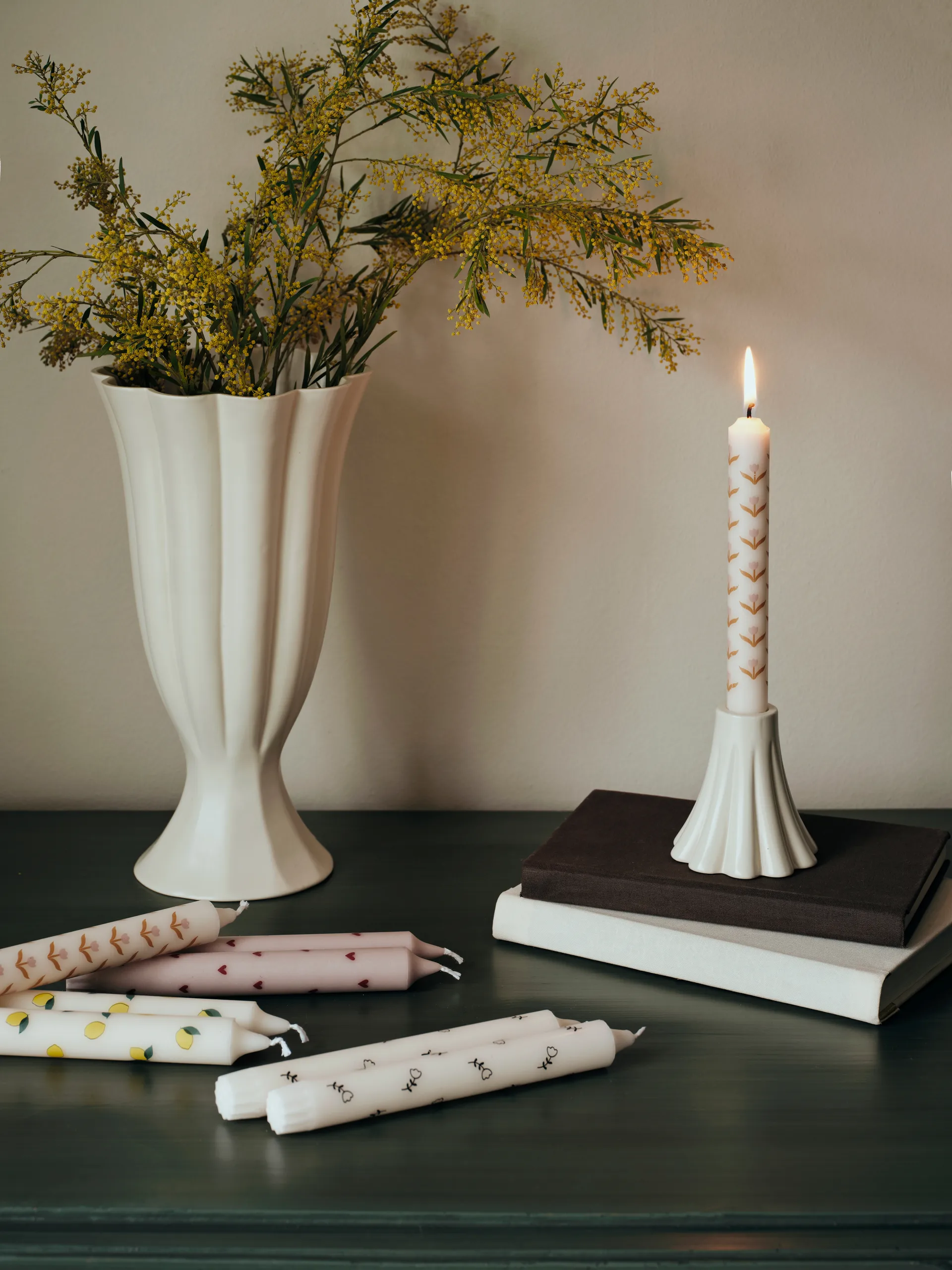 Lemon kronljus 2-pack, White-yellow Broste Copenhagen