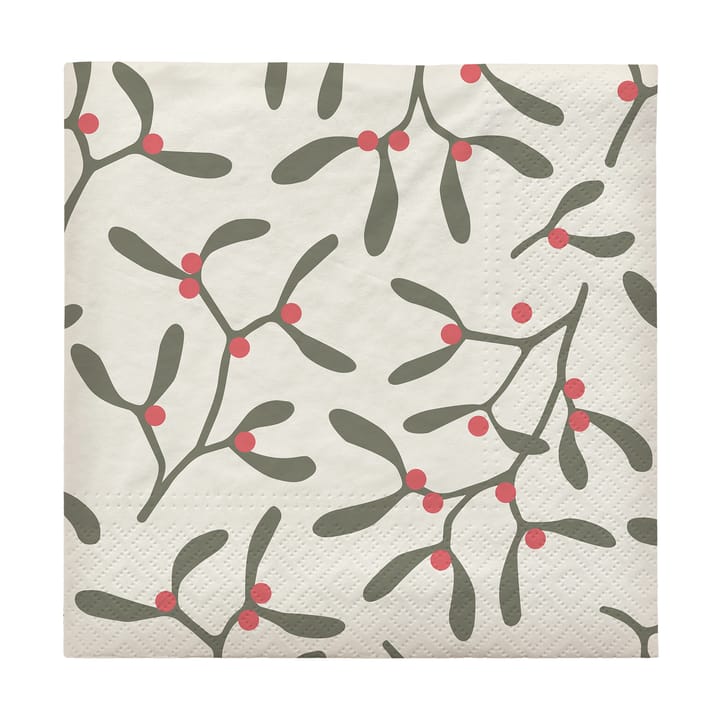 Mistletoe pappersservett 33x33 cm 20-pack - Pompeian Red - Broste Copenhagen