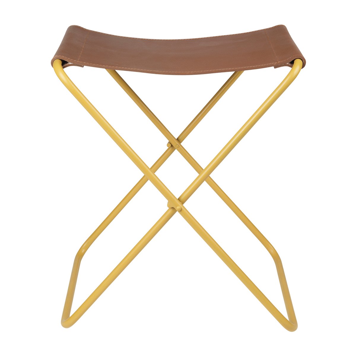 Broste Copenhagen Nola pall läder Harvest gold | Skandinavisk Design | Pallar | Gul