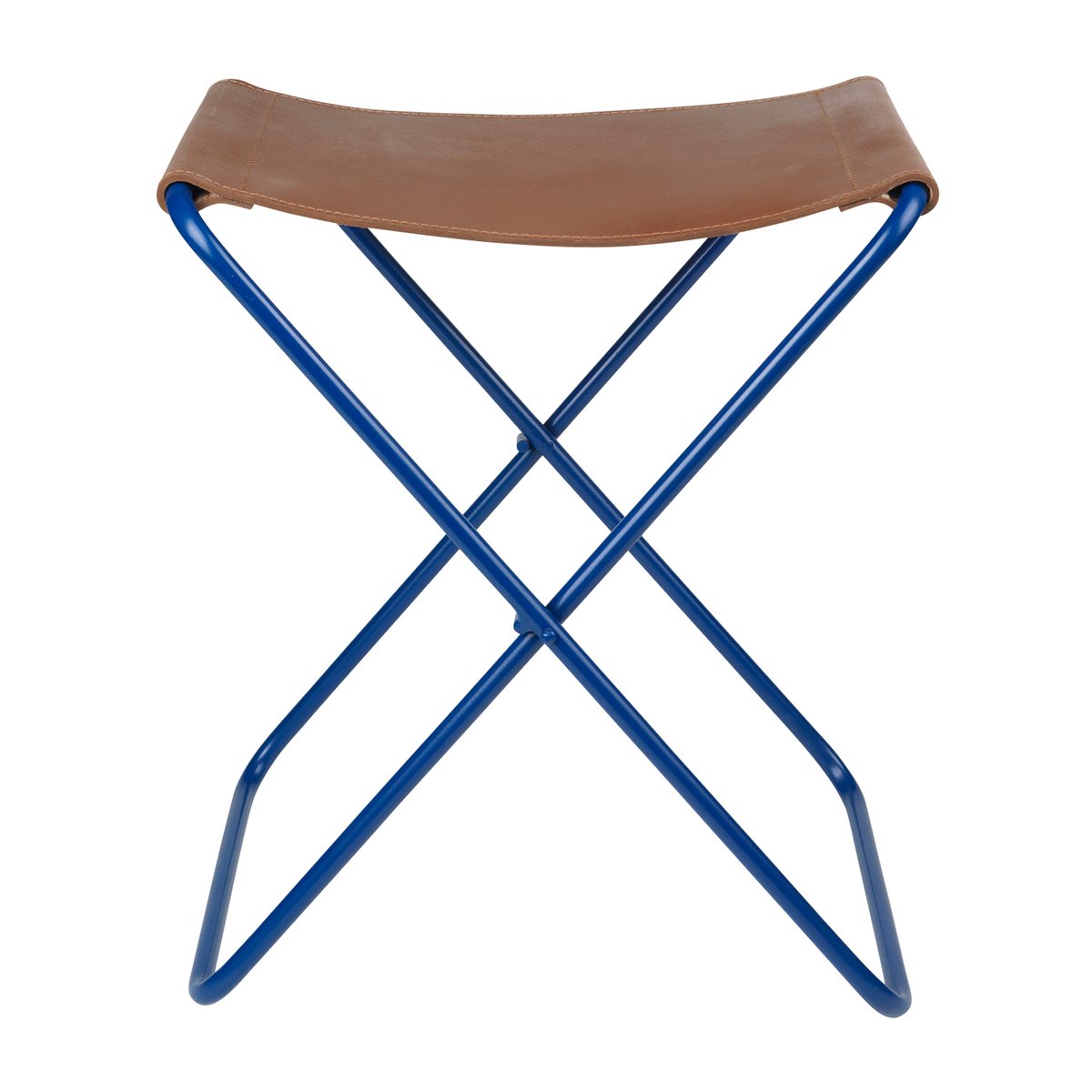 Broste Copenhagen Nola pall läder Intense blue | Skandinavisk Design | Pallar | Blå