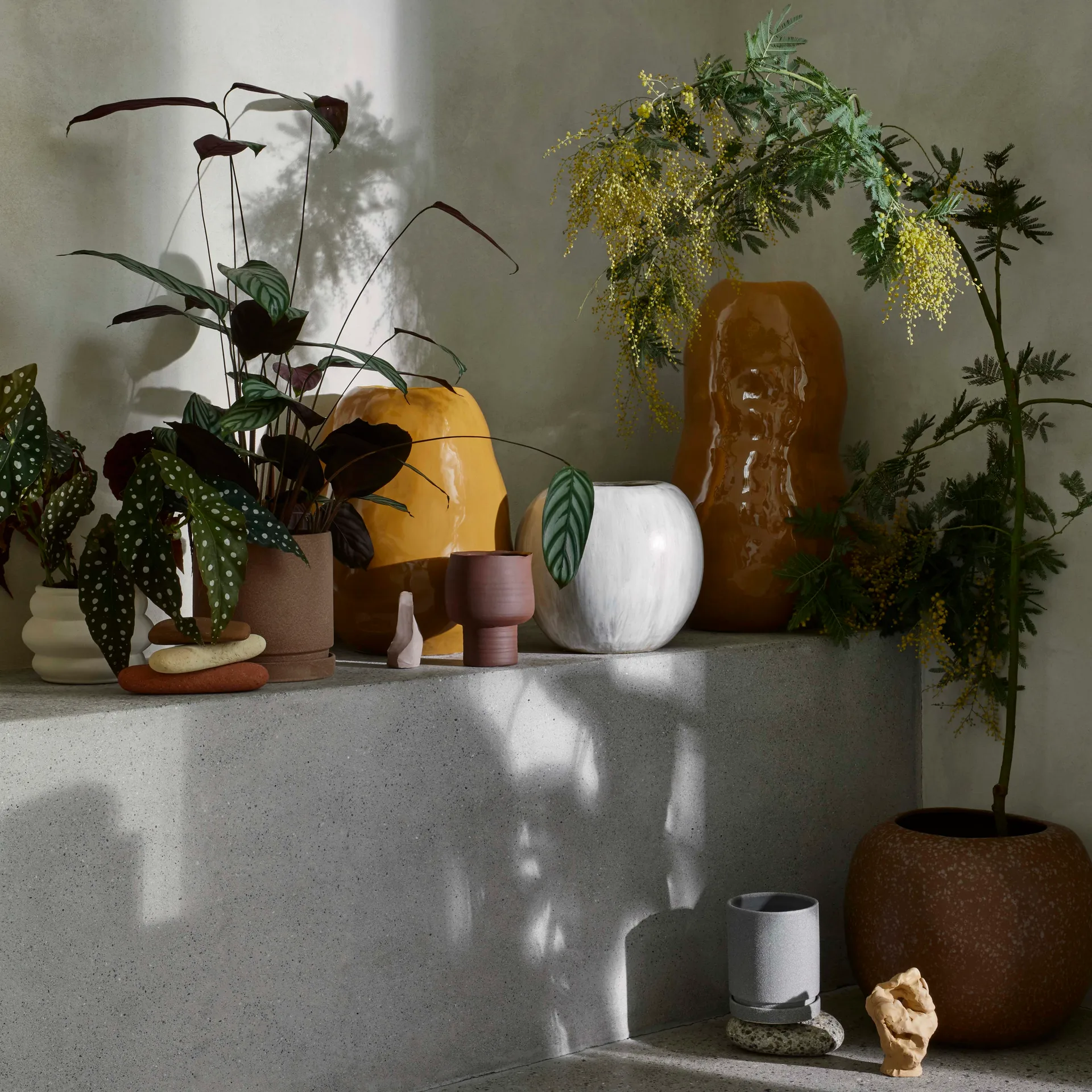 Polaris kruka med fat Ø14 cm, Tradewinds blue Broste Copenhagen